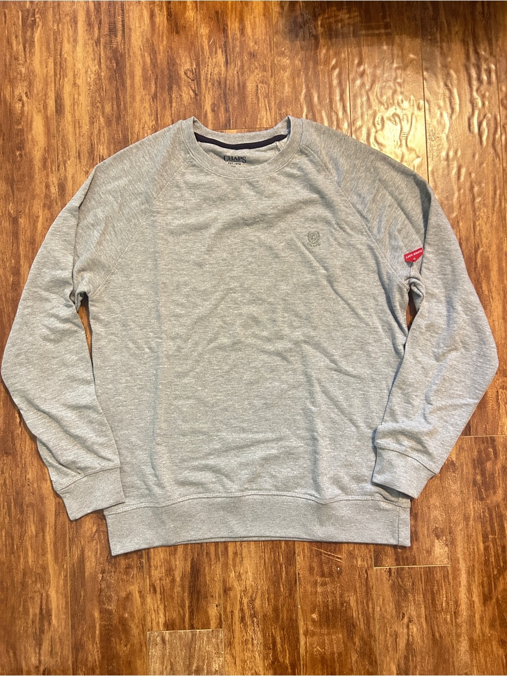 Chaps mens grey sweatshirt super soft crew neck large gray top long sleeves